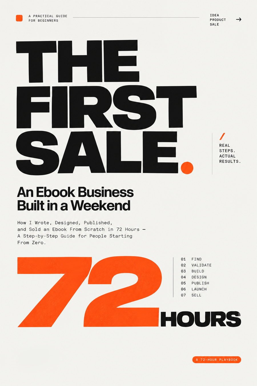 The First Sale — An Ebook Business Built in a Weekend. Book cover.